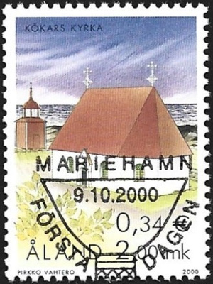 Åland 2000 Kökarin kirkko EP  alareuna LOISTO LaPe 182