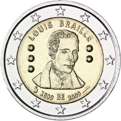 Belgia 2009 2 € Louis Braille UNC