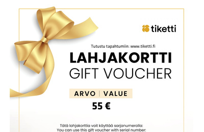 Tiketti pdf-lahjakortti 55€