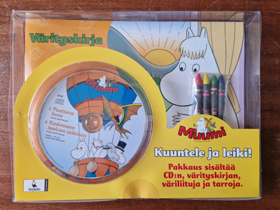 Muumi Kuuntele ja Leiki. CD värityskirja värit ja tarroja