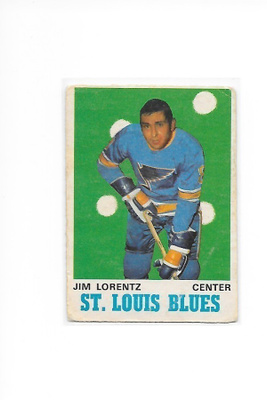 1970-71 OPC #209 Jim Lorentz St Louis Blues