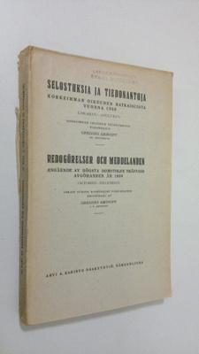 Gregori Aminoff : Selostuksia ja tiedonantoja Korkeimman ...