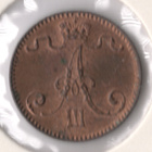 1 PENNI 1892 /#a (lyöntikiiltoinen, patinaa) - pikkukuva 2