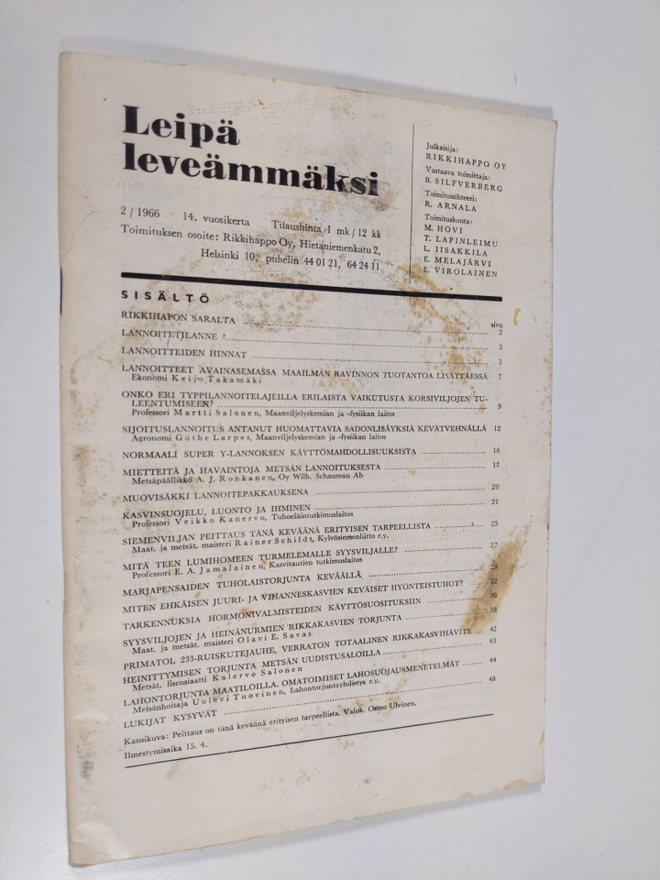 Leipä leveämmäksi 2/1966