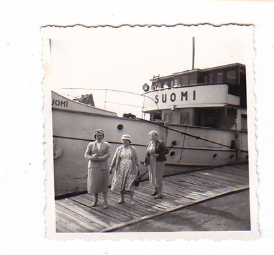 VANHA Valokuva Laiva Suomi 1940-1950-l 6 x 6 cm