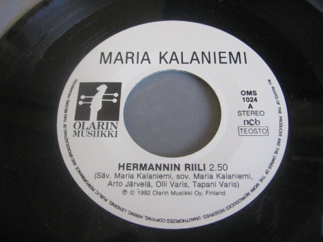 7" - Maria Kalaniemi - Hermannin Riili / 	Skymningspolskan