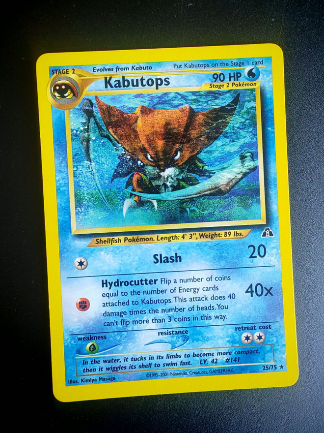 Pokemon kortti Kabutops Neo Discovery rare