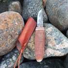 Puukko syvällä etsauksella ja nahkatuppi - pikkukuva 1