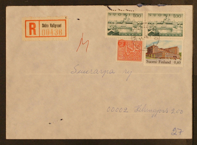 # 23193 # R-Södra Vallgrund kirje Helsinki 1974