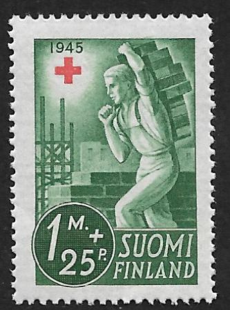Punainen risti 1945 1+0,25mk (LAPE 291) **