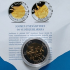Euro ja markan ,juhla rahoja puukotelossa.  - pikkukuva 4