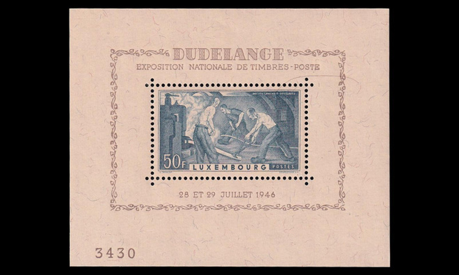 Luxemburg 412BL6 ** Postimerkkinäyttely (1946)