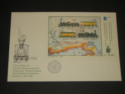 FDC 1987 Finladia 88  junat