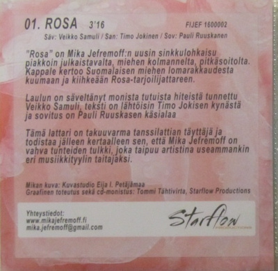 Mika Jefremoff • Rosa PROMO CDr-Single