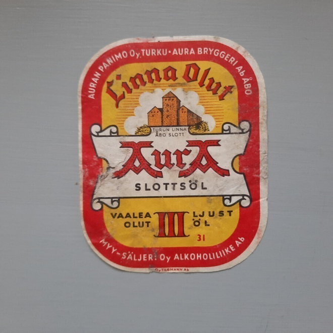 Etiketti olut Linnan olut III, Auraa Turku