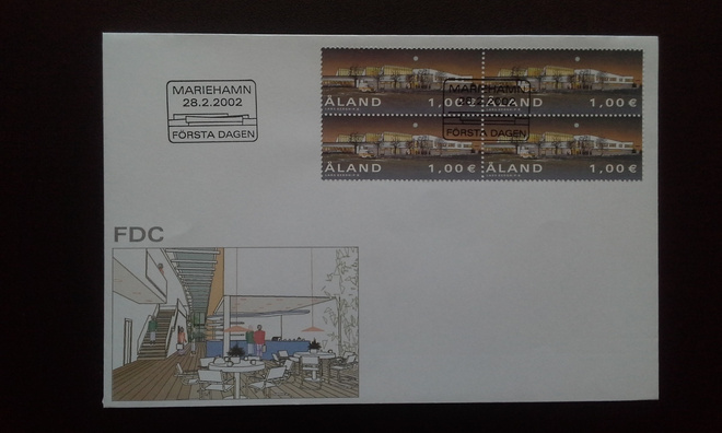 FDC Åland nelilö Postiterminaali 28.2.2002 LaPe 206