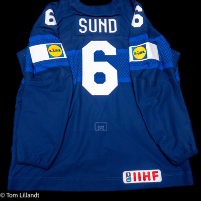 Tony Sund Game Worn Suomi-pelipaita MM-kisat 2025 Tukholma