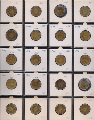 1931 5 markkaa 20kpl kunto keskimäärin kl6