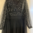 SHEIN Curve black sequin tulle maxi dress 0X /Black sequin t - pikkukuva 3