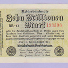 Saksa 10 Millionen Mark Reichsbanknote v.1923 AUNC P-106b - pikkukuva 1