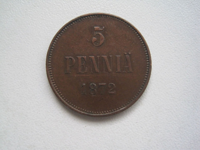 5 PENNIÄ 1872