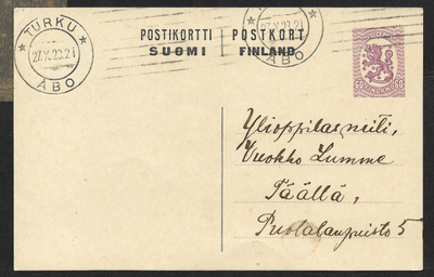 Postilähetys - Ehiö Saarinen 0,60 (LAPE 53) Turku 27.10.23