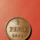 *Suomi *  1 penniä  *1901 *   Copper/Kupari *1+ - pikkukuva 1