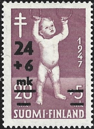 1948 Tuberkuloosi lisäpainama 24 + 6 mk ** LaPe 355 I
