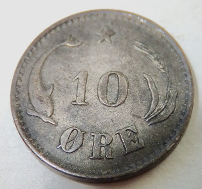 Tanska 10 öre 1903 Hopeaa