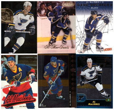6 x AL MacINNIS St. Louis Blues Erikois/Parallel Kortteja