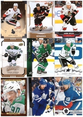 9 x JASON SPEZZA Senators, Stars, Maple Leafs