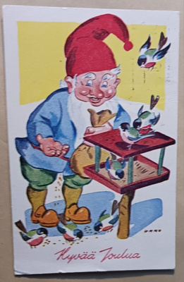 Ukko: Tonttu ruokkimassa lintuja, p. 1944