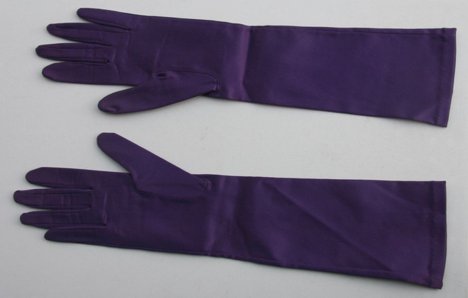 Violetit, pitkät satiinihansikkaat Vintage