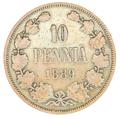 10 Penniä 1889