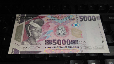 Guinea 5000 Francs 2015 P49 UNC