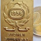VANHA Osanottajamerkki Suomen Suurkisat 1956 - pikkukuva 1