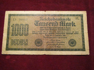 1000 mark 1922 Saksa-Germany