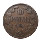 10 Penniä 1866 - Variantti 1.6 Päällelyönti - harvinainen!!! - pikkukuva 1