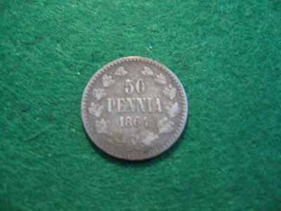 50 penniä 1864 - hopeaa