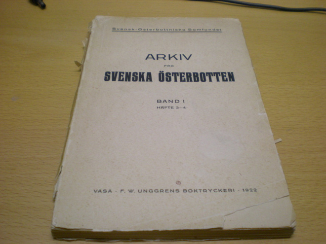 Arkiv för svenska Österbotten Band 1 häfte 3-4