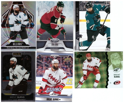 6 x BRETT BURNS Sharks, Hurricanes
