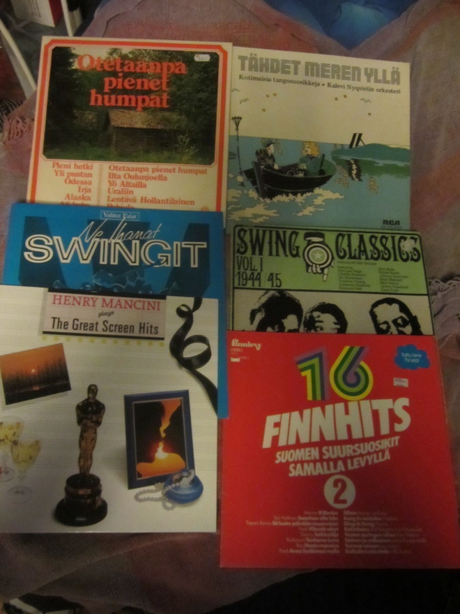 Levypaketti 6 LP:tä tangoa, swingiä, finnhitsejä...