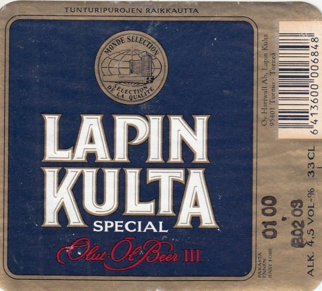 Olutetiketti Lapin Kulta Special III Olut ,  a3