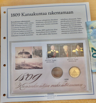VANHA Rahakrije Juhlavuosi 1809 2€ + Ruotsi 1 kr