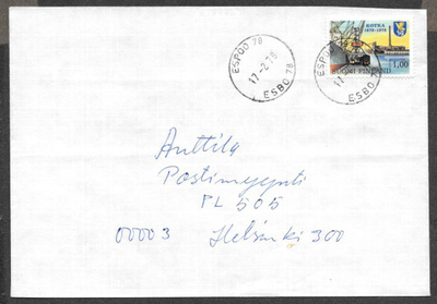 Postilähetys - Kotka 100v (LAPE 821) Espoo 17.2.1978
