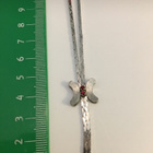 925 hopeaketju litistettypanssari 41 cm + timantti -perhonen - pikkukuva 2