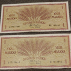 1 yksi markka 1963 peräkkäiset sarjanumerot - pikkukuva 1