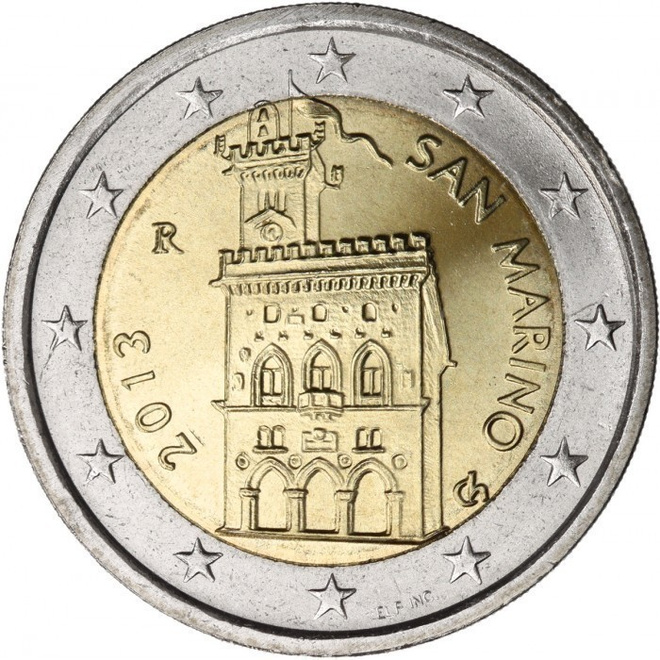 ** SAN MARINO 2€ 2013 pillerissä **
