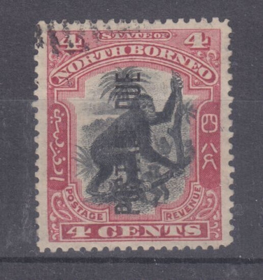 Pohjois Borneo 1900 4 cent postage due.