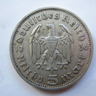 Natsi-Saksa 5 Reichsmark 1936 E Hindenburg hopeaa - pikkukuva 2